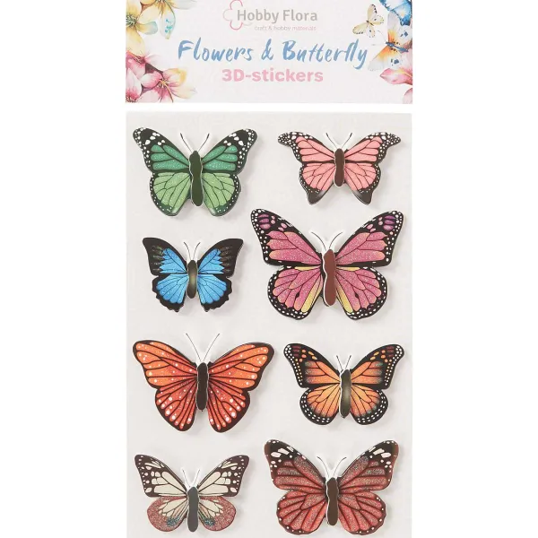 Clearance Hobby Flora Vlinder- En Bloemenstickers Kaarten