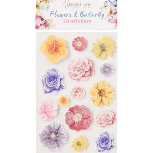 Clearance Hobby Flora Vlinder- En Bloemenstickers Kaarten