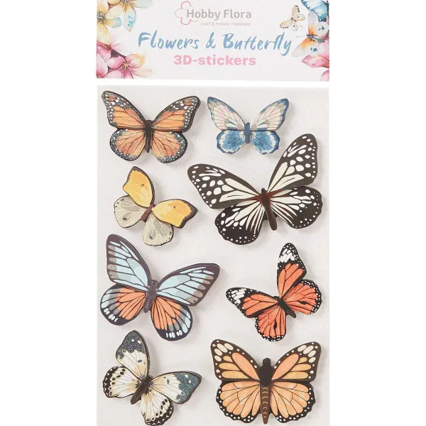 Clearance Hobby Flora Vlinder- En Bloemenstickers Kaarten