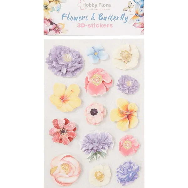 Clearance Hobby Flora Vlinder- En Bloemenstickers Kaarten